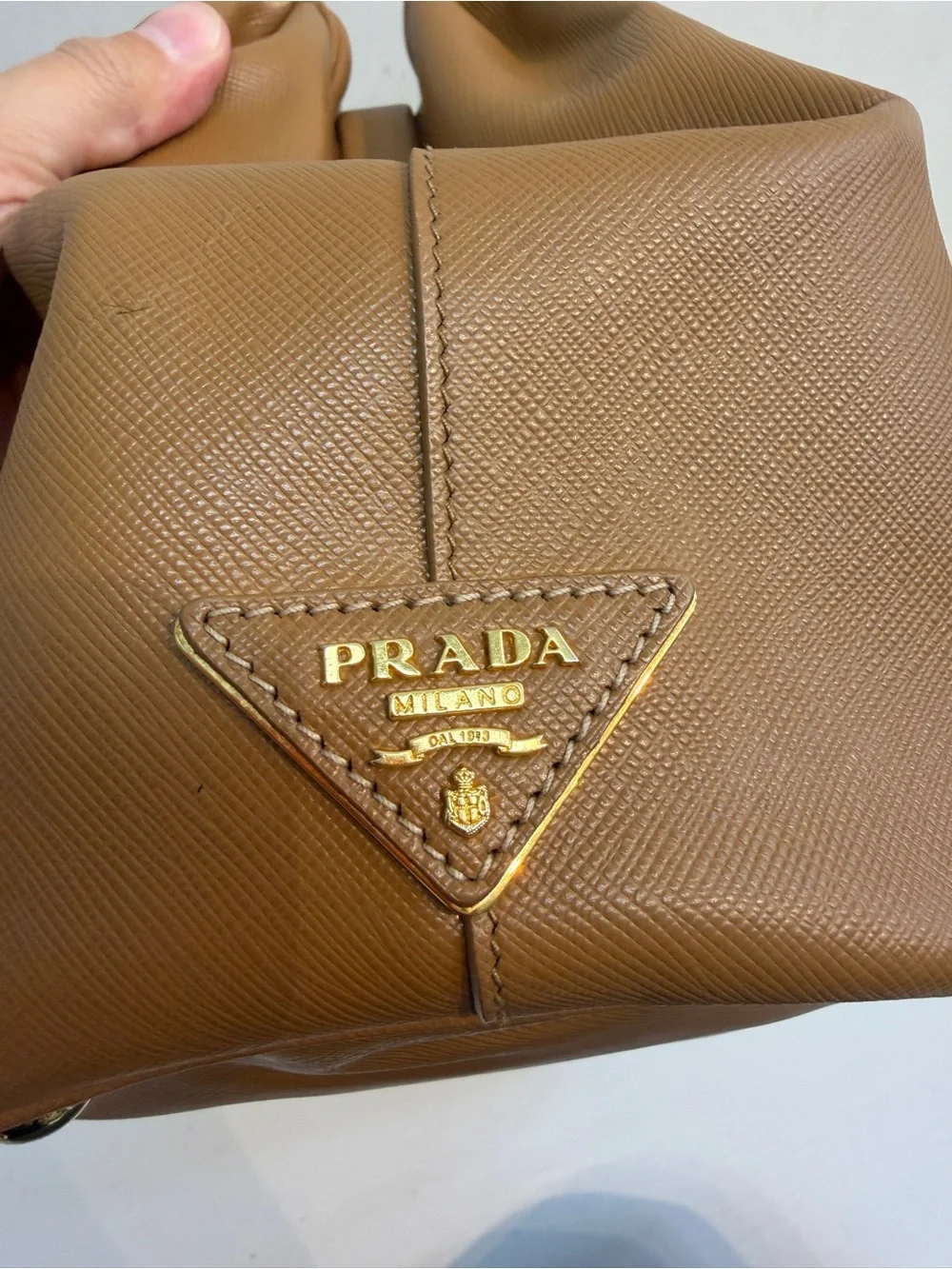 prada Classic Structured Women's Satchel Handbag in Brown